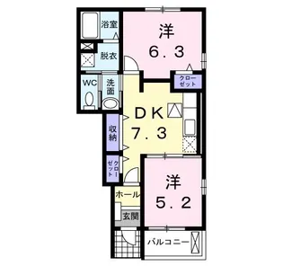 ガーデンハウスミルト【1階】の間取り