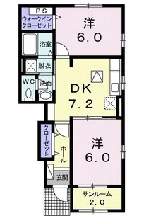ヴィラ・ウィンド A【1階】の間取り