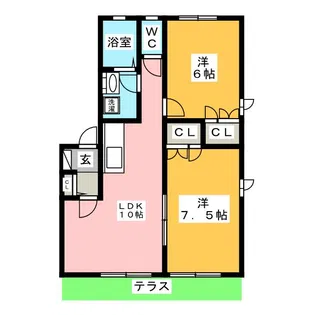 パーク高町A【1階】の間取り