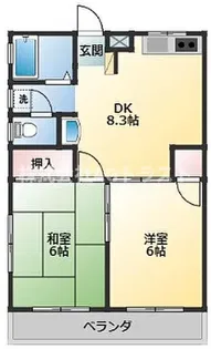 ヴェルドミール伊奈1【2階】の間取り