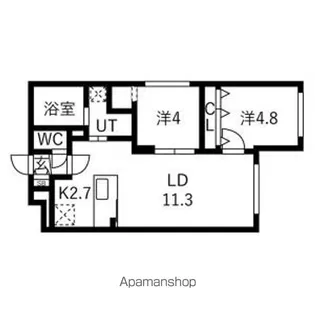 LUMOA新札幌(ルモア新札幌)【1階】の間取り