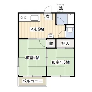 小笠原荘B荘【2階】の間取り