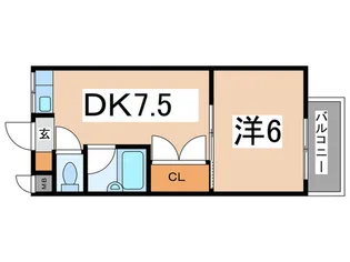 リバティ-石切【3階】の間取り