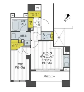 イニシアイオ西麻布【10階】の間取り