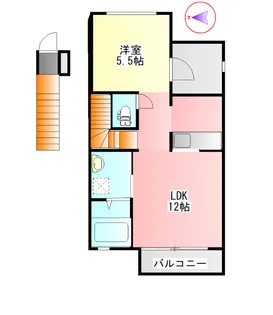 デュ・ソレイユメゾンK A棟【2階】の間取り