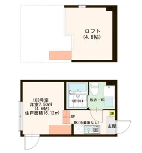 ハーモニーテラス新河岸【1階】の間取り