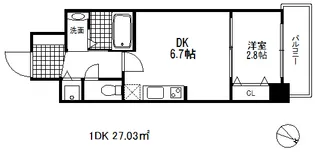 1DKの間取り画像