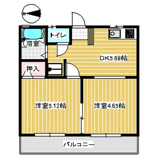 サンハイツ六座【1階】の間取り