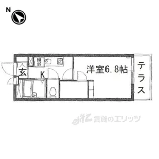 レオパレスハウス香里ヶ丘【3階】の間取り