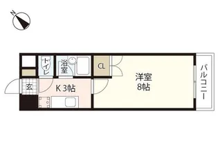 カーナ西田【3階】の間取り