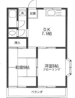 埼玉県越谷市蒲生3【アパート】の間取り