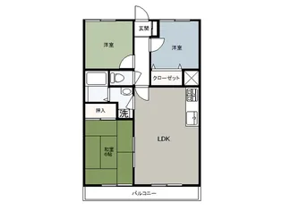 バルパレー熊谷【4階】の間取り
