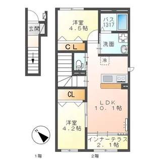 Grandage(グランデージ)桜【2階】の間取り