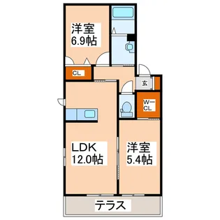 花みずきA・B・I・II(御領)【1階】の間取り