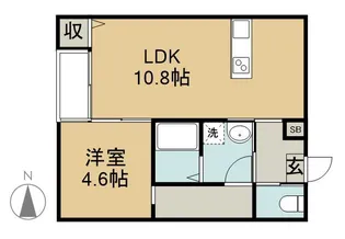 (仮称)大工町アパート C棟【2階】の間取り
