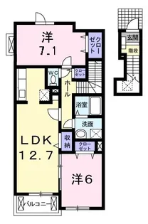 シュティル デーア【2階】の間取り