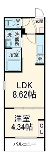 1LDKの間取り画像