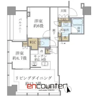 白金ザ・スカイ西棟【11階】の間取り