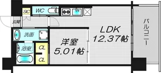 大阪府大阪市淀川区新高2【マンション】の間取り