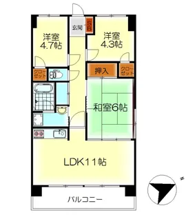 エステート.1【6階】の間取り