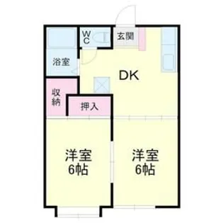 レイクコーポB【2階】の間取り