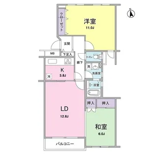 ロサーナ奥沢【3階】の間取り