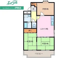 松月マンション【1階】の間取り