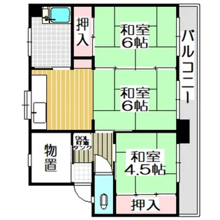 高砂ハイツD棟【4階】の間取り