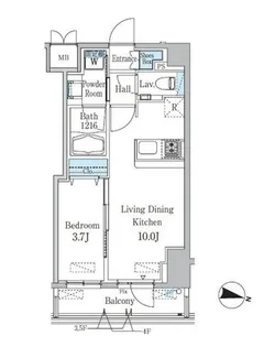 東京都渋谷区南平台町【マンション】の間取り