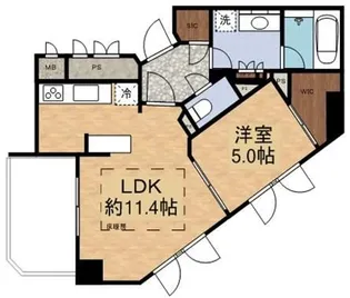 ジオ西新宿ツインレジデンスウエスト棟【11階】の間取り