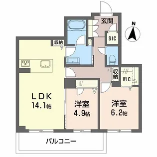 グランメゾン南浅田【2階】の間取り