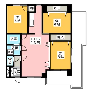 トゥインクルツイン桃山【3階】の間取り