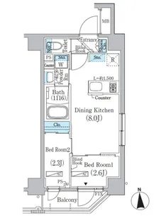 東京都新宿区上落合1【マンション】の間取り