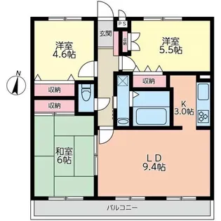 東京都八王子市めじろ台2【マンション】の間取り