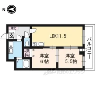 Du四条【6階】の間取り