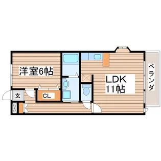 キャステール砂押II【1階】の間取り