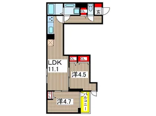 ルリアン谷中【1階】の間取り