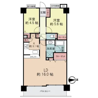 エクセル大宮東1番館【6階】の間取り