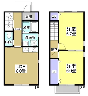 パティオ久米Aの間取り