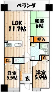 ライフプラザ沢見2番館【10階】の間取り