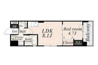 PLAIRE・SQUARE(プレール・スクエア)【5階】の間取り