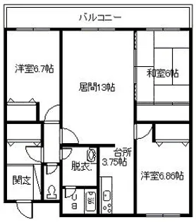 CASA旭川大町【3階】の間取り