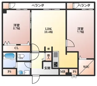 南桜塚ミオ【1階】の間取り