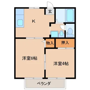 ディアスGOTO D棟【2階】の間取り