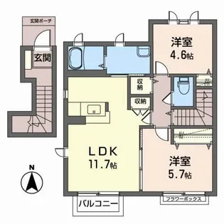コーポラス開成7号館【2階】の間取り