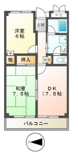 グランパティオ軽里【2階】の間取り