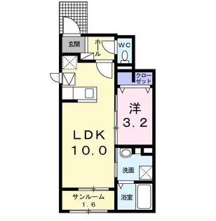 メゾン・ド・ヴァンベール【1階】の間取り