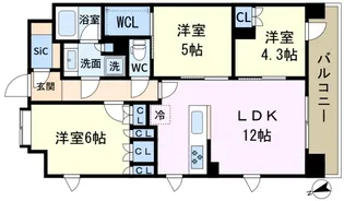 LUXENA船堀【11階】の間取り