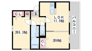 サニーハイツ平田【2階】の間取り