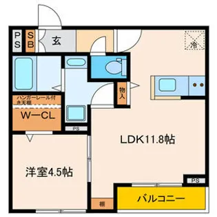 パセオプラシード連坊【3階】の間取り